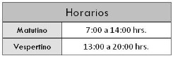 Horarios impartidos en la preparatoria